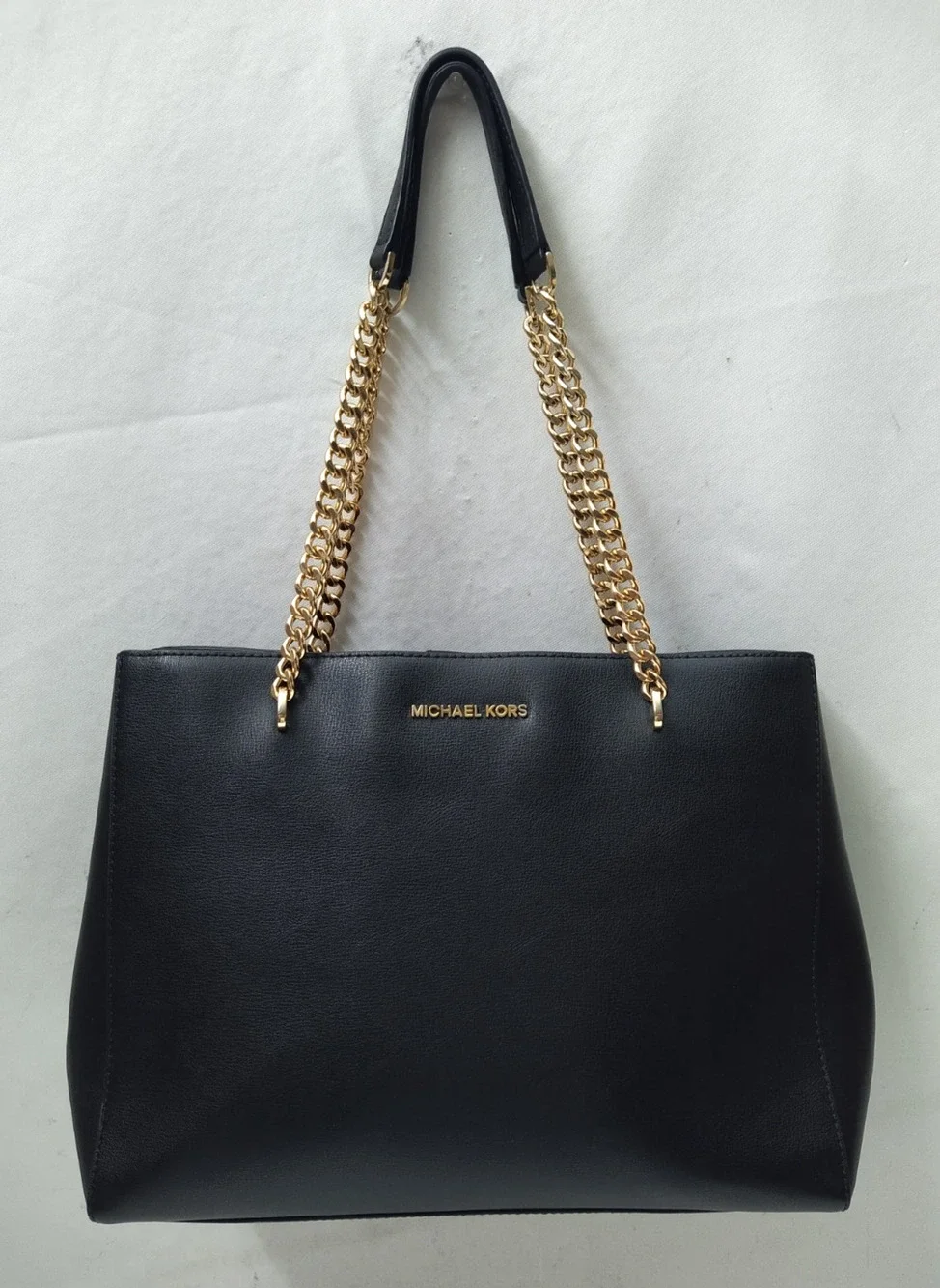 Michael Kors Black Leather Chain Strap Shoulder Bag